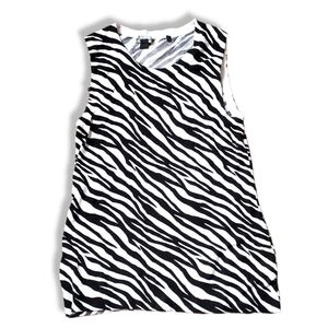 Long-line Sweater-Tank - Zebra Pattern